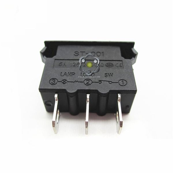 ST-001  5А, 3 pin, 220V, ON-OFF Автоматичний вимикач, червона клавіша з підсвічуванням (WH-201) 0105 фото