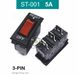 ST-001  5А, 3 pin, 220V, ON-OFF Автоматичний вимикач, червона клавіша з підсвічуванням (WH-201) 0105 фото 1