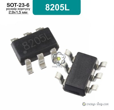 8205L, SOT-23-6 сдвоенный N-канальный полевой транзистор 3450 фото
