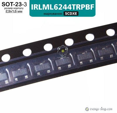 IRLML6244TRPBF - SOT-23 N-канальный полевой транзистор - 5,1A 20V, код SCDXE 3409 фото