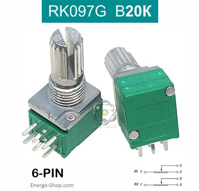 RK09G B20К потенциометр двойной (переменный резистор) 09720 фото