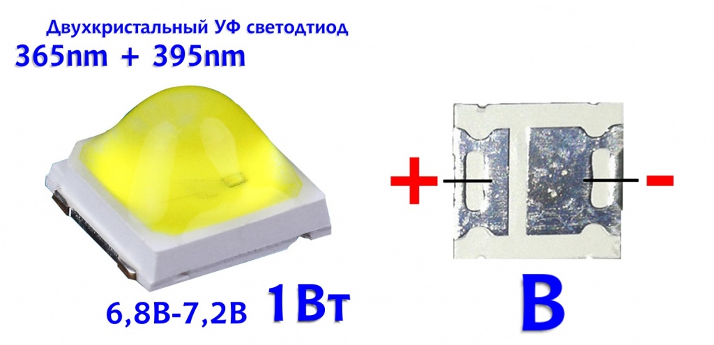 mod_B 1W UV LED 6,8V-7.2V 100-150mA 365-395nm